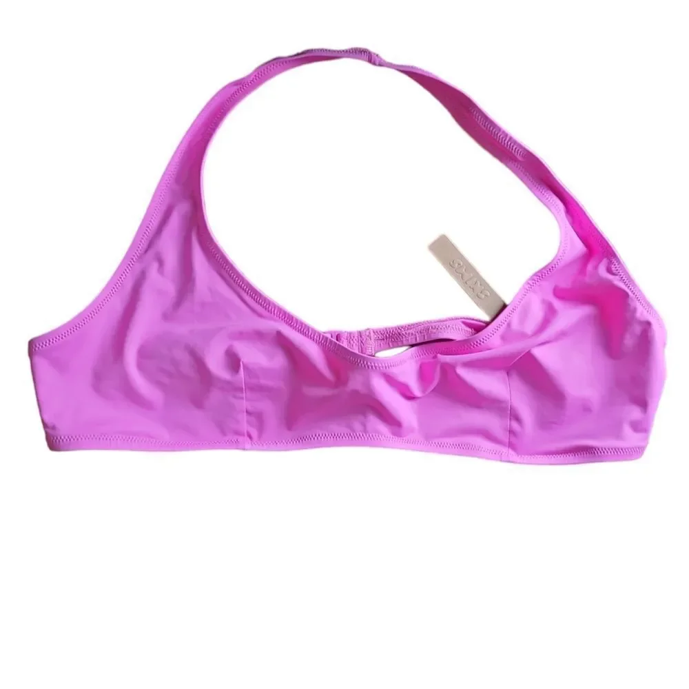 NEW Skims limited edition neon‎ orchid halter scoop signature bikini top 2X